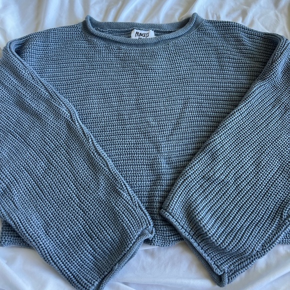 Princess Polly Sweaters - Princess Polly Light Blue Knit Sweater